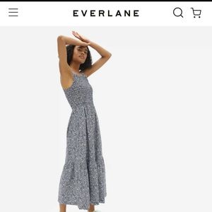 Everlane smock dress in navy floral